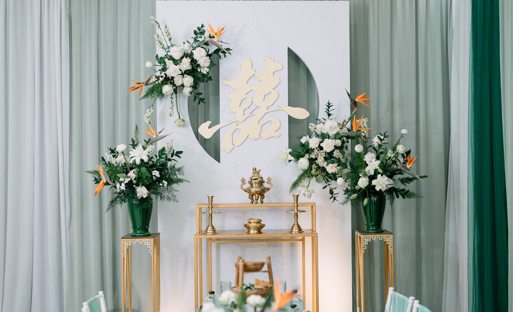 Backdrop Gia Tiên Sắc Xanh 2